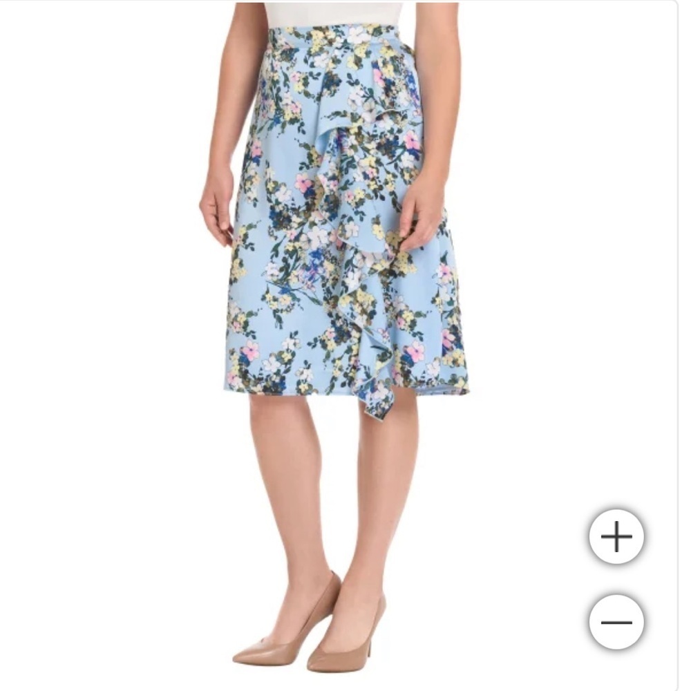 New Ted Baker Women's Ruffle blue floral Skirt XS‎ S M